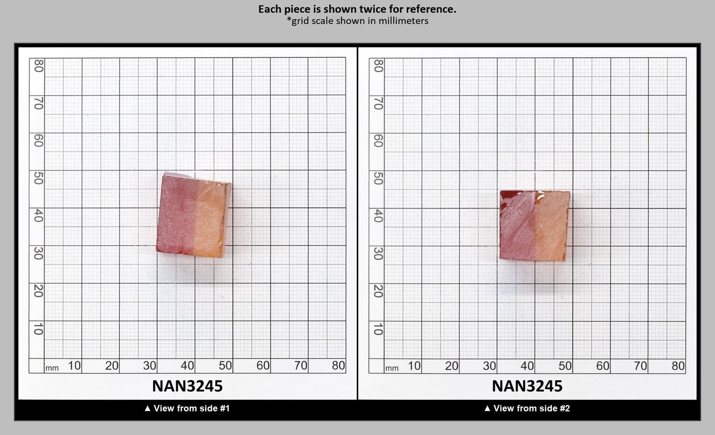 Nanosital Simulated Bi-Color Lab Created Faceting Rough for Gem Cutting - Kunzite-Orange - Various Sizes : NAN3245