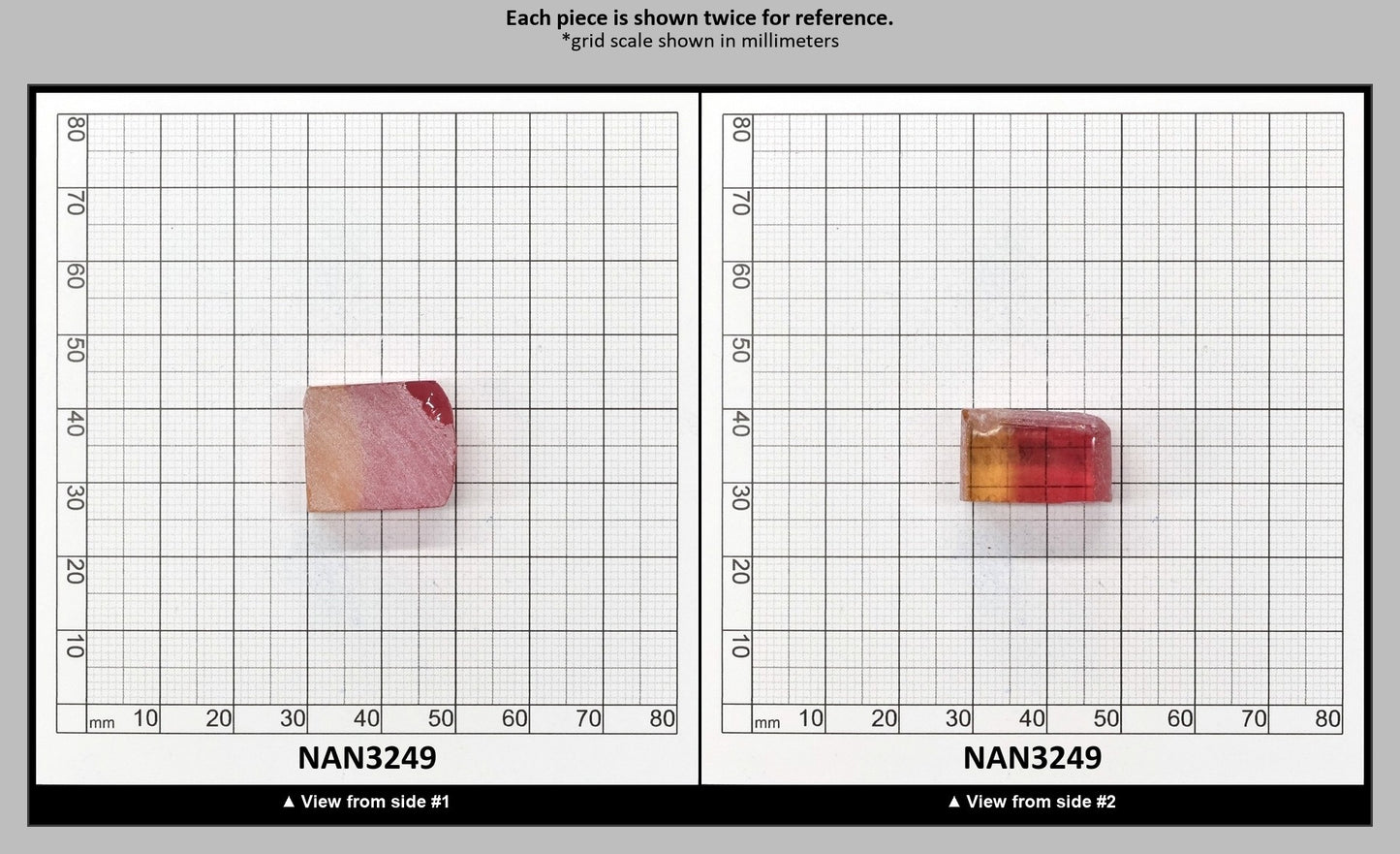 Nanosital Simulated Bi-Color Lab Created Faceting Rough for Gem Cutting - Kunzite-Orange - Various Sizes : NAN3249