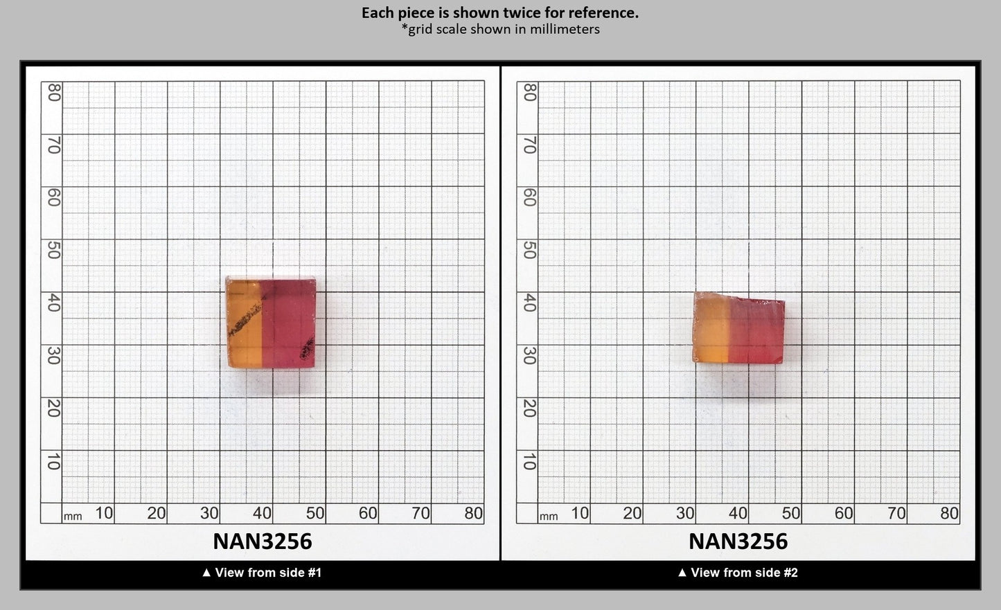 Nanosital Simulated Bi-Color Lab Created Faceting Rough for Gem Cutting - Kunzite-Orange - Various Sizes : NAN3256
