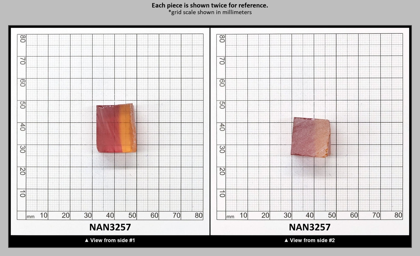 Nanosital Simulated Bi-Color Lab Created Faceting Rough for Gem Cutting - Kunzite-Orange - Various Sizes : NAN3257