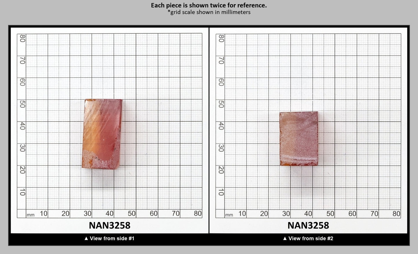 Nanosital Simulated Bi-Color Lab Created Faceting Rough for Gem Cutting - Kunzite-Orange - Various Sizes : NAN3258