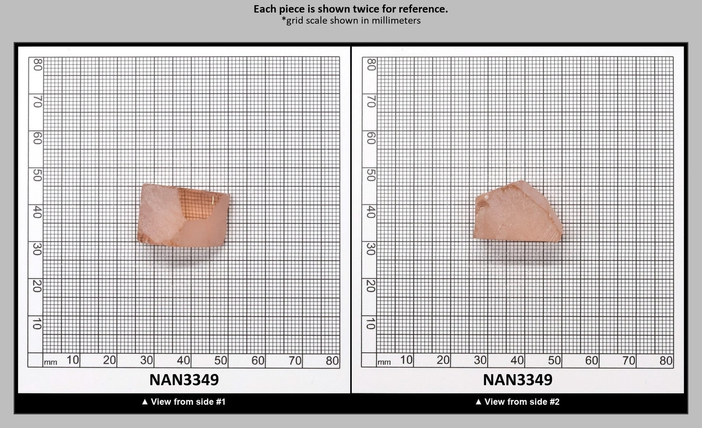 Nanosital Simulated Dark Peach Morganite Lab Created Faceting Rough for Gem Cutting - #45 - Various Sizes : NAN3349