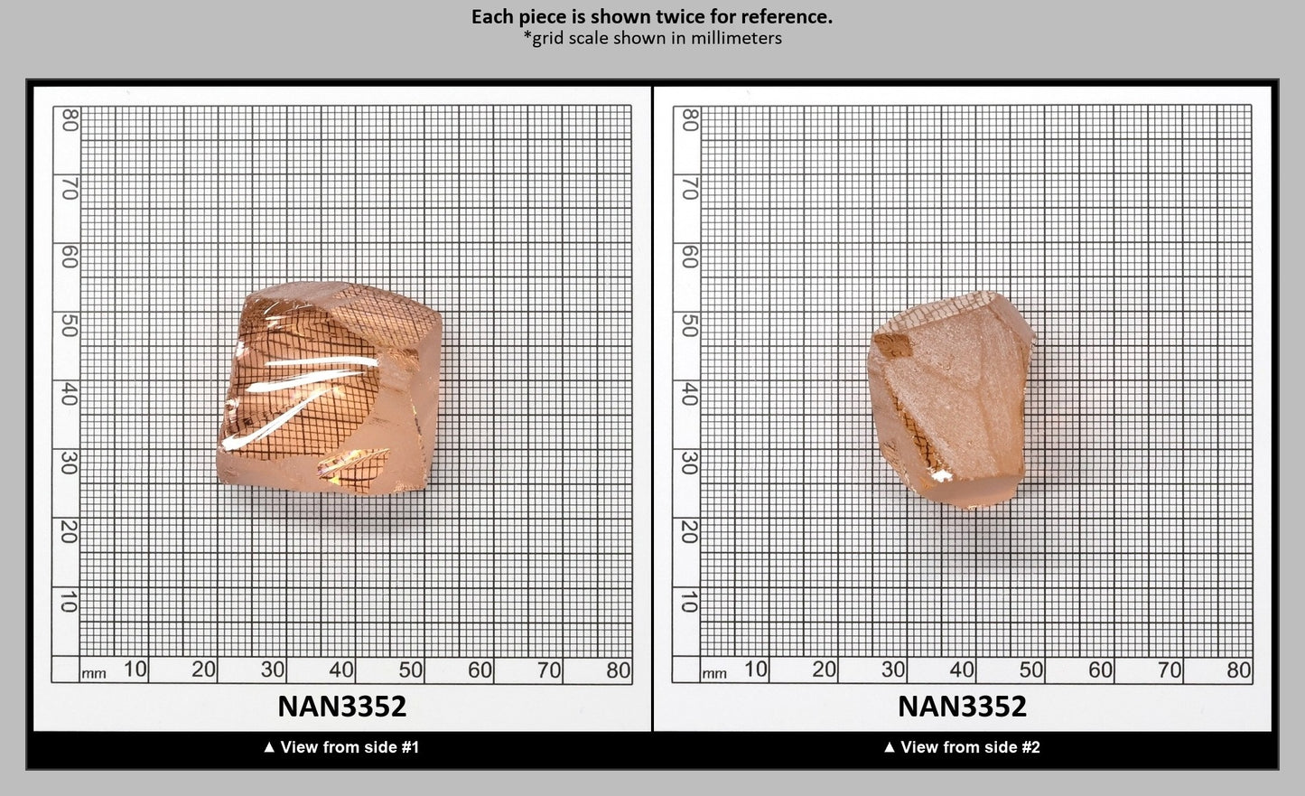 Nanosital Simulated Dark Peach Morganite Lab Created Faceting Rough for Gem Cutting - #45 - Various Sizes : NAN3352