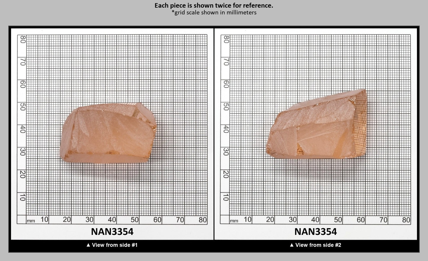 Nanosital Simulated Dark Peach Morganite Lab Created Faceting Rough for Gem Cutting - #45 - Various Sizes : NAN3354