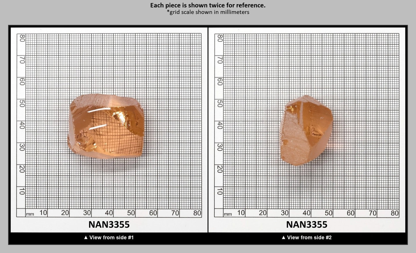 Nanosital Simulated Dark Peach Morganite Lab Created Faceting Rough for Gem Cutting - #45 - Various Sizes : NAN3355