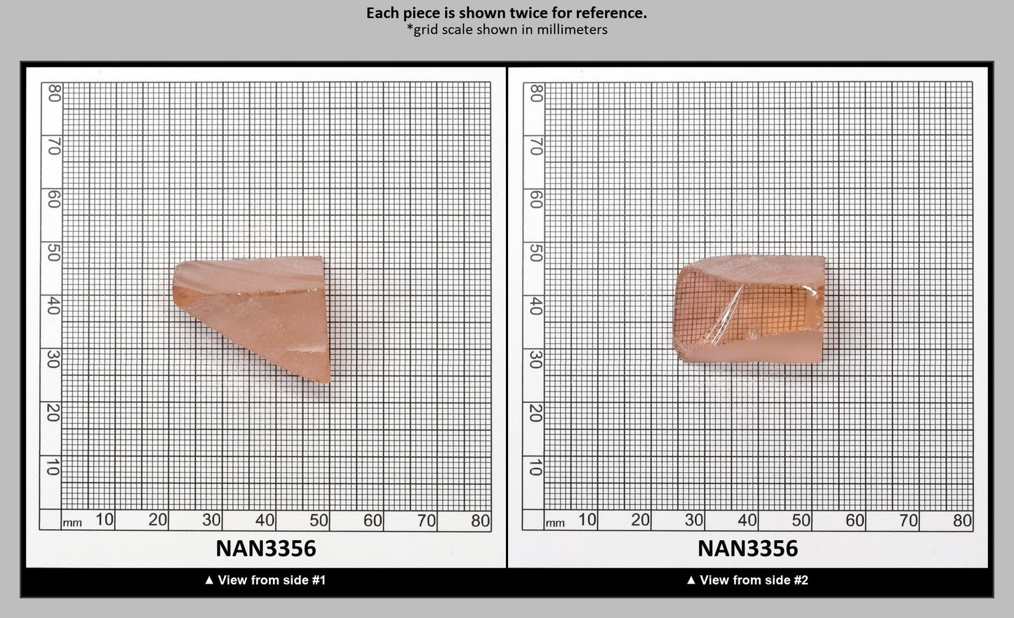 Nanosital Simulated Dark Peach Morganite Lab Created Faceting Rough for Gem Cutting - #45 - Various Sizes : NAN3356