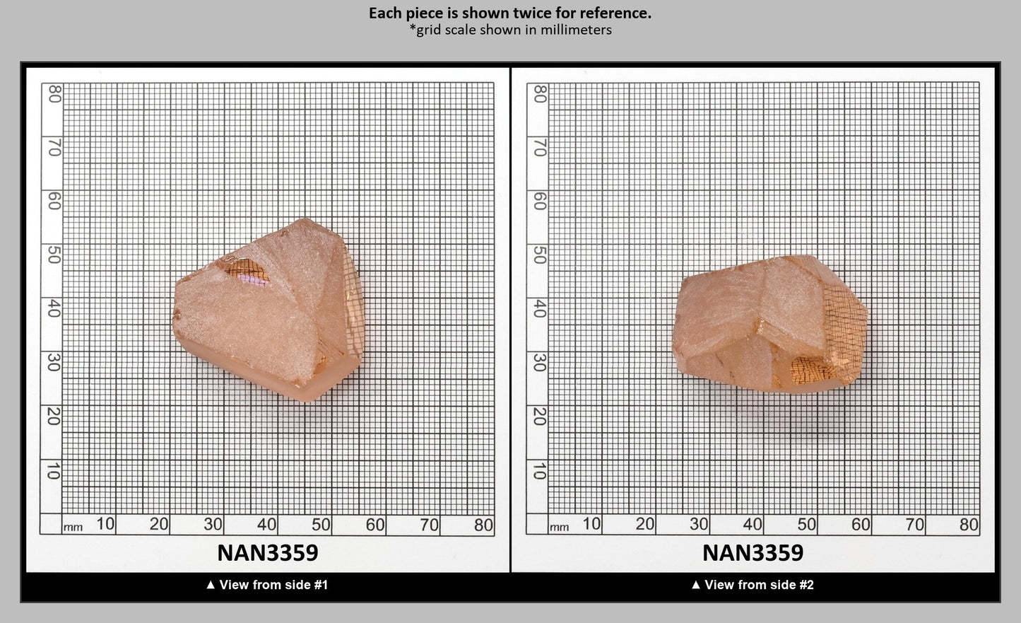 Nanosital Simulated Dark Peach Morganite Lab Created Faceting Rough for Gem Cutting - #45 - Various Sizes : NAN3359