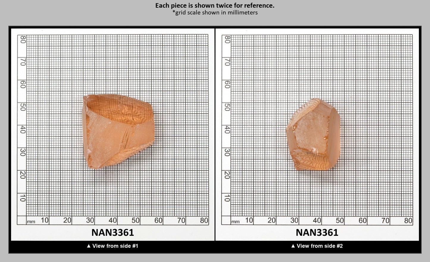 Nanosital Simulated Dark Peach Morganite Lab Created Faceting Rough for Gem Cutting - #45 - Various Sizes : NAN3361