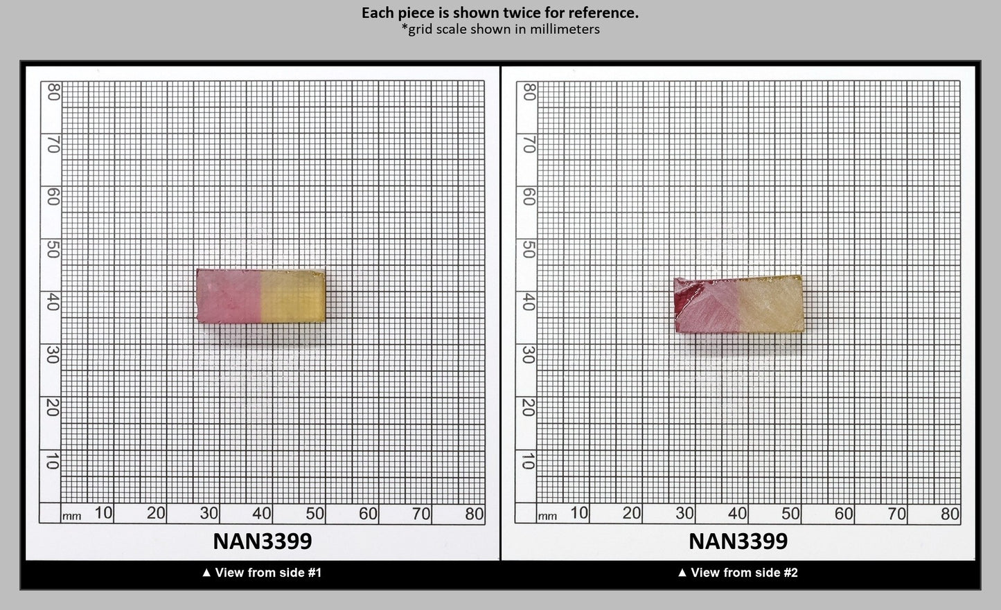 Nanosital Simulated Bi-Color Lab Created Faceting Rough for Gem Cutting - Kunzite-Intense Yellow - Various Sizes : NAN3399