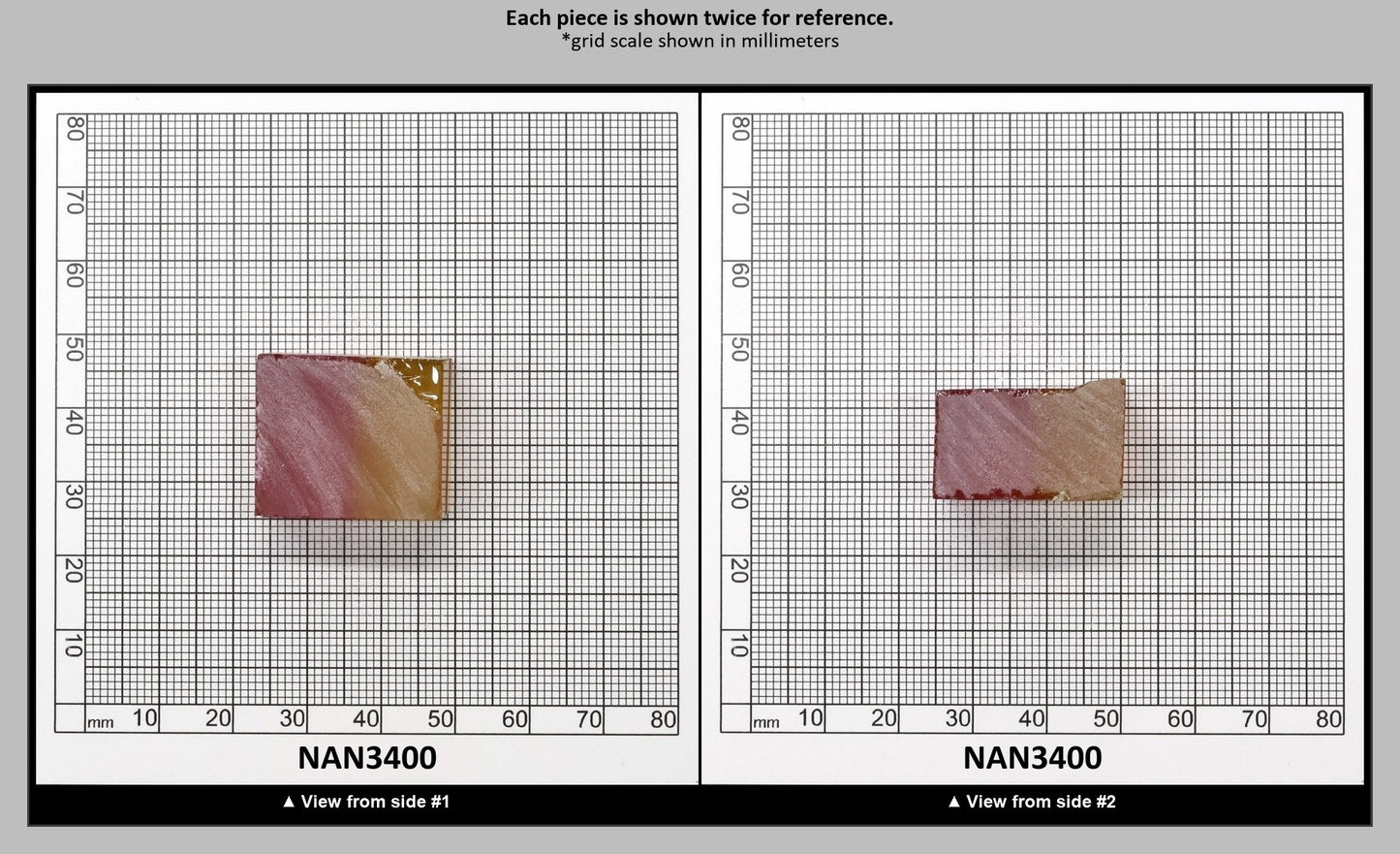 Nanosital Simulated Bi-Color Lab Created Faceting Rough for Gem Cutting - Kunzite-Intense Yellow - Various Sizes : NAN3400