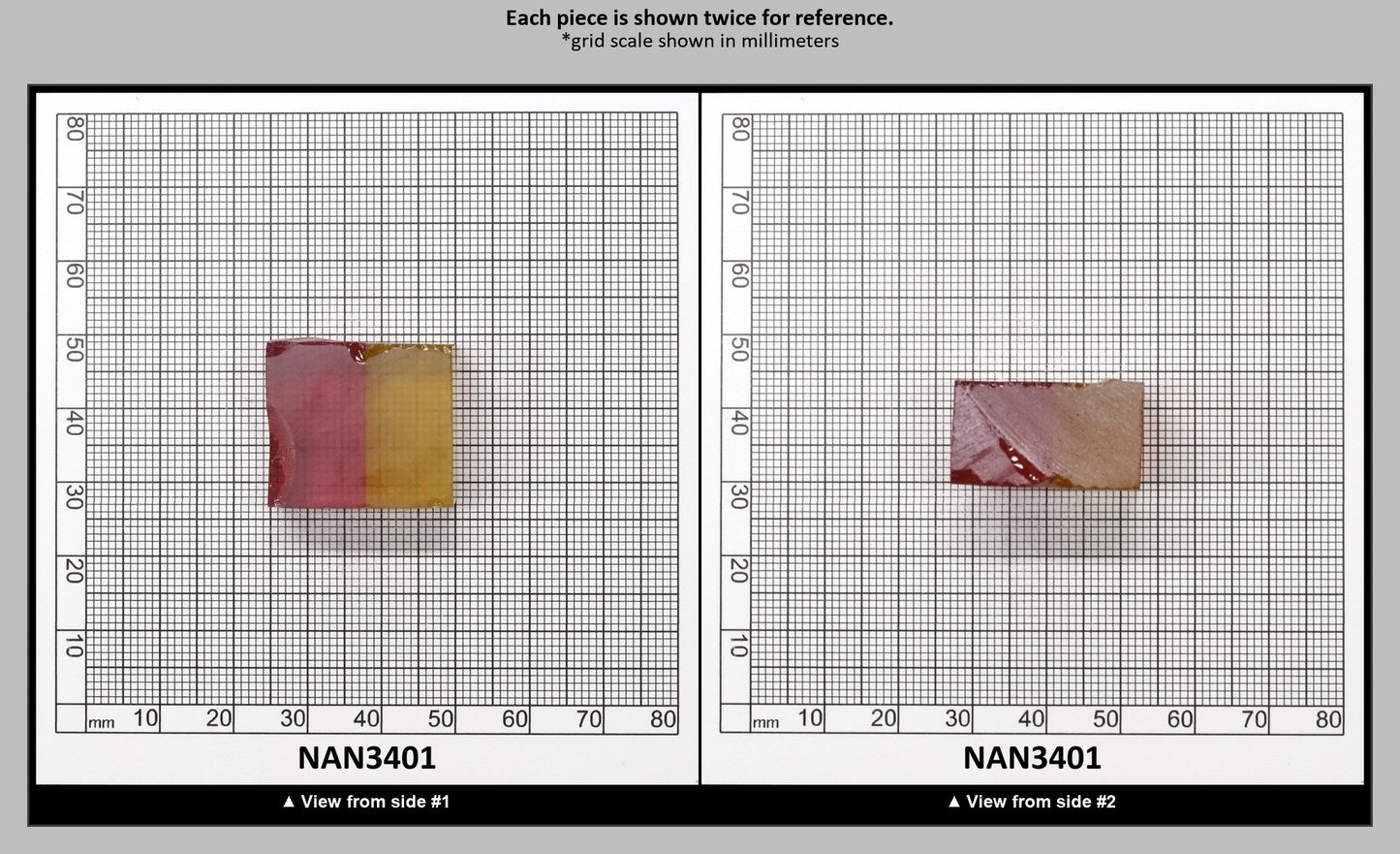 Nanosital Simulated Bi-Color Lab Created Faceting Rough for Gem Cutting - Kunzite-Intense Yellow - Various Sizes : NAN3401