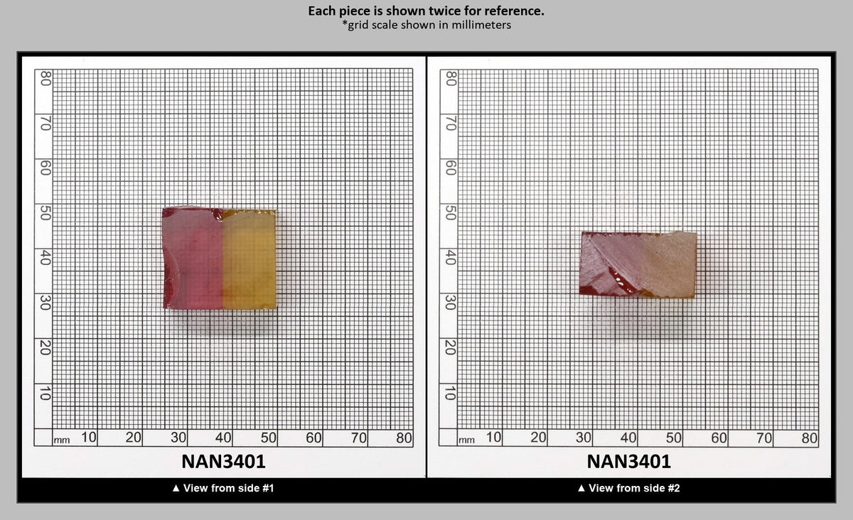 Nanosital Simulated Bi-Color Lab Created Faceting Rough for Gem Cutting - Kunzite-Intense Yellow - Various Sizes : NAN3401