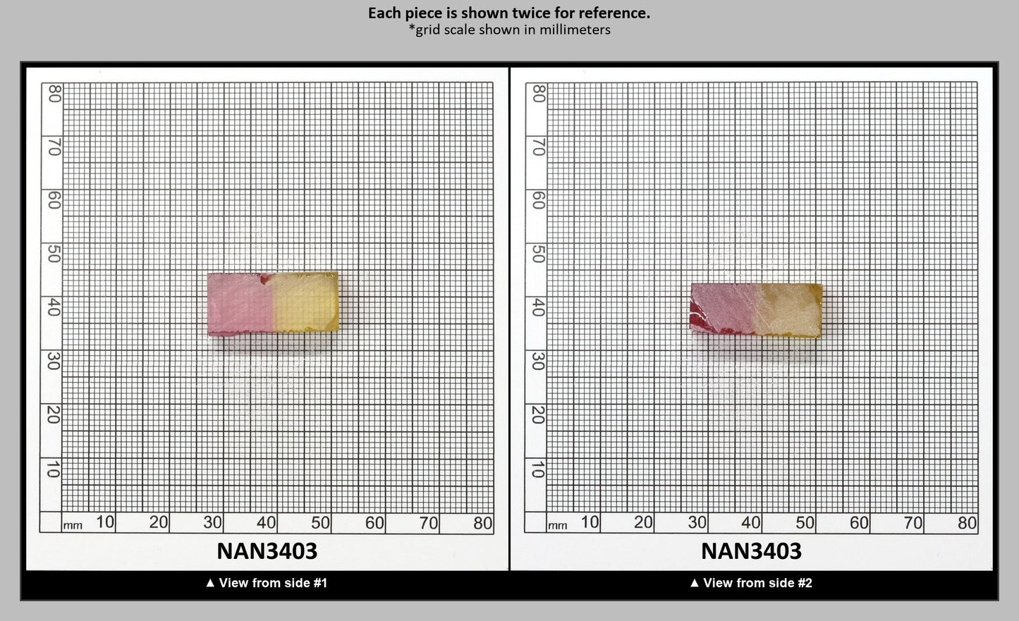 Nanosital Simulated Bi-Color Lab Created Faceting Rough for Gem Cutting - Kunzite-Intense Yellow - Various Sizes : NAN3403