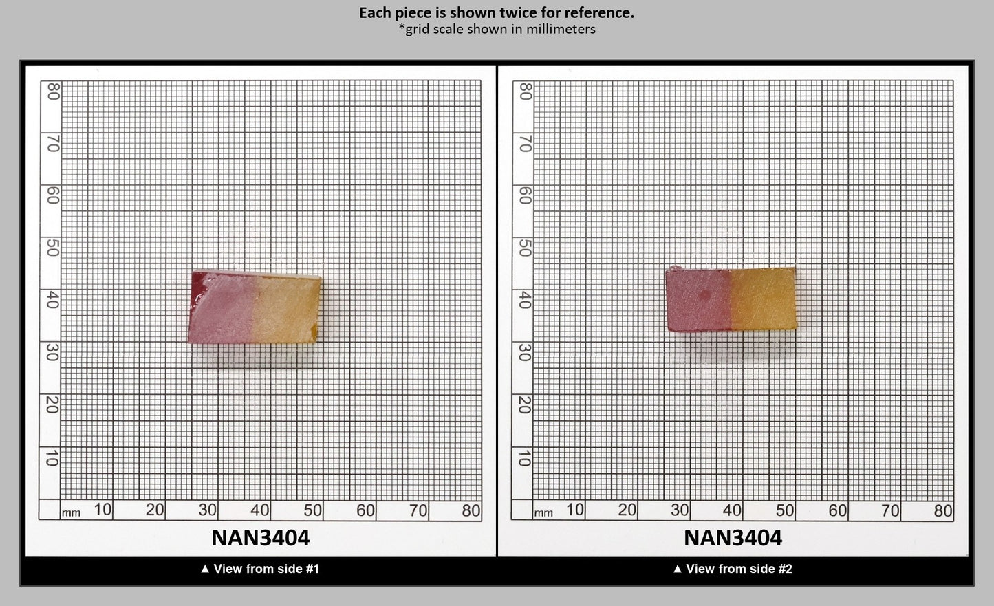 Nanosital Simulated Bi-Color Lab Created Faceting Rough for Gem Cutting - Kunzite-Intense Yellow - Various Sizes : NAN3404