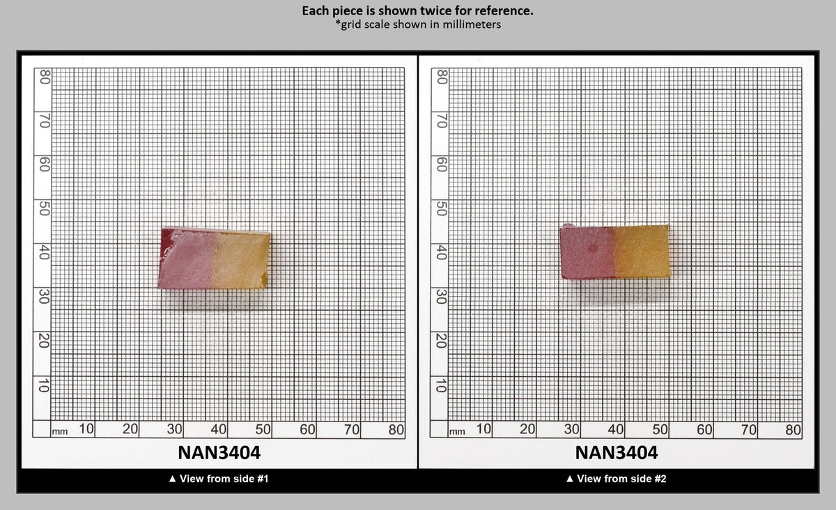 Nanosital Simulated Bi-Color Lab Created Faceting Rough for Gem Cutting - Kunzite-Intense Yellow - Various Sizes : NAN3404