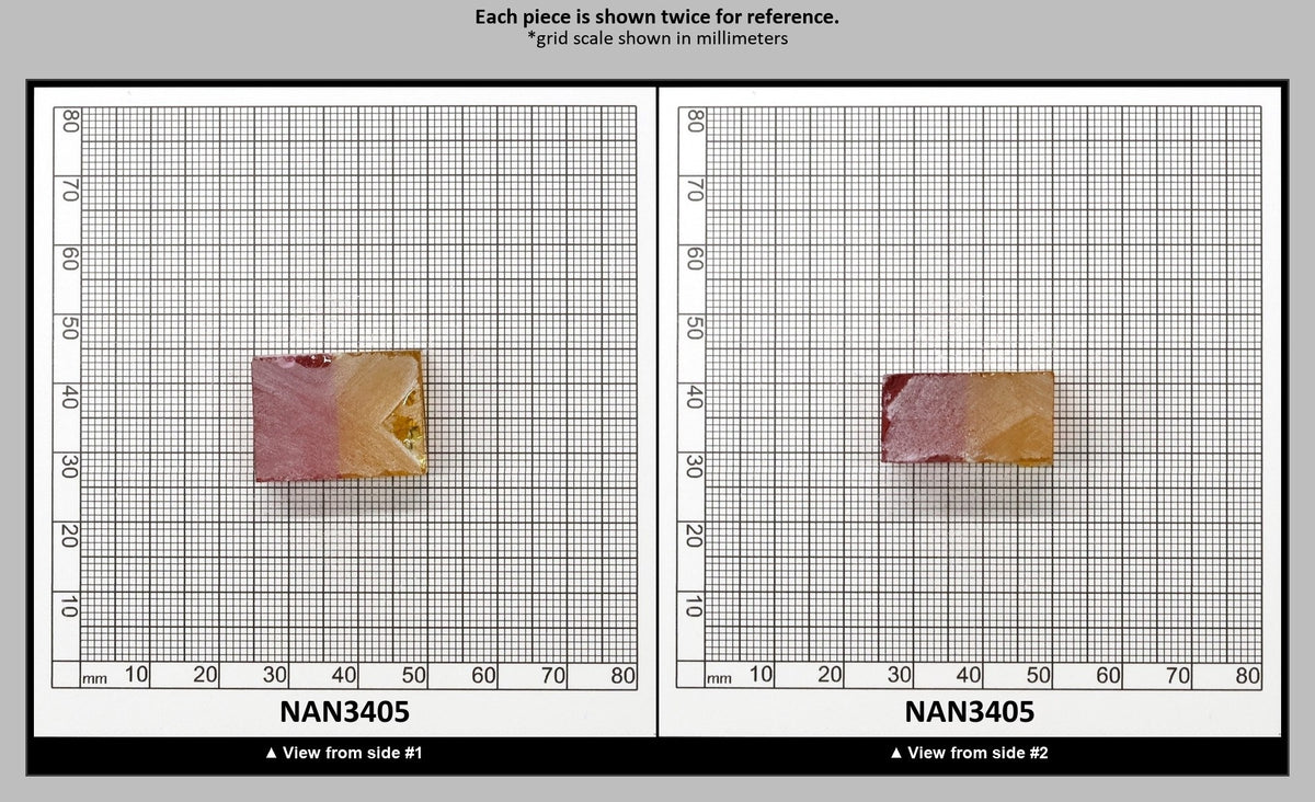 Nanosital Simulated Bi-Color Lab Created Faceting Rough for Gem Cutting - Kunzite-Intense Yellow - Various Sizes : NAN3405