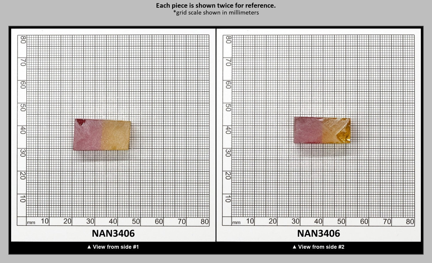 Nanosital Simulated Bi-Color Lab Created Faceting Rough for Gem Cutting - Kunzite-Intense Yellow - Various Sizes : NAN3406
