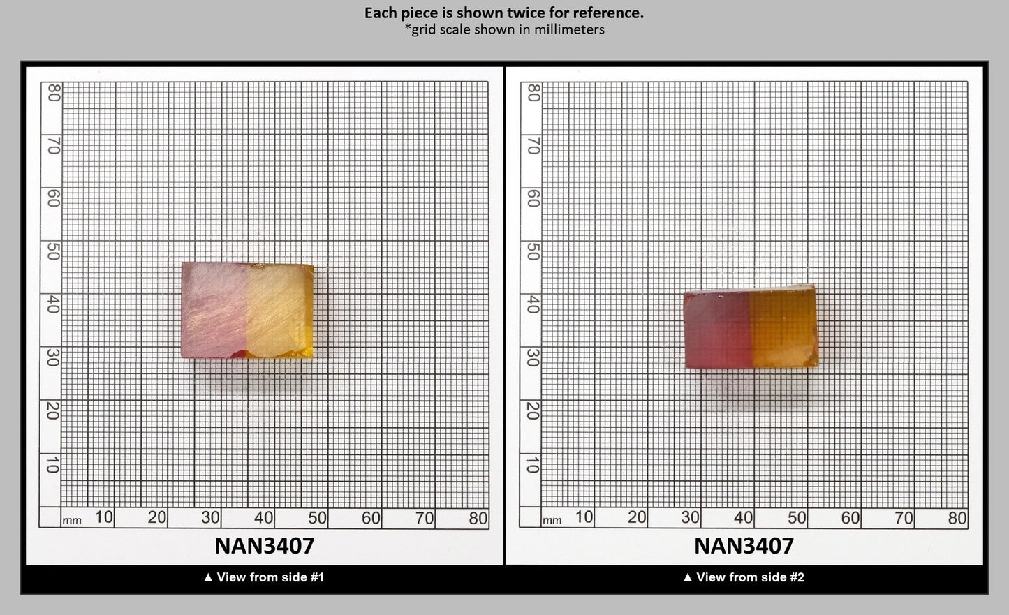 Nanosital Simulated Bi-Color Lab Created Faceting Rough for Gem Cutting - Kunzite-Intense Yellow - Various Sizes : NAN3407