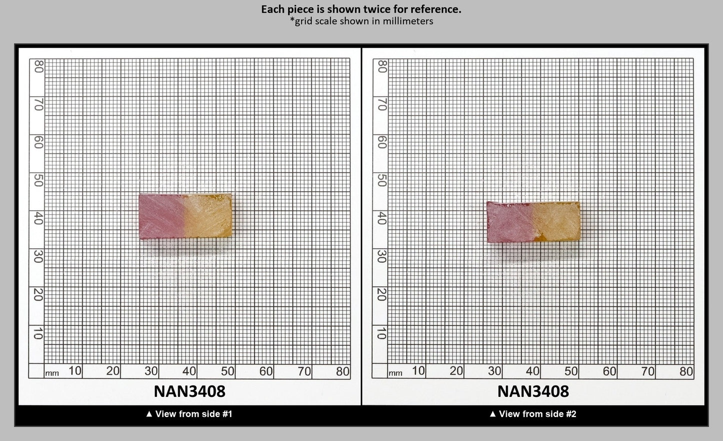 Nanosital Simulated Bi-Color Lab Created Faceting Rough for Gem Cutting - Kunzite-Intense Yellow - Various Sizes : NAN3408
