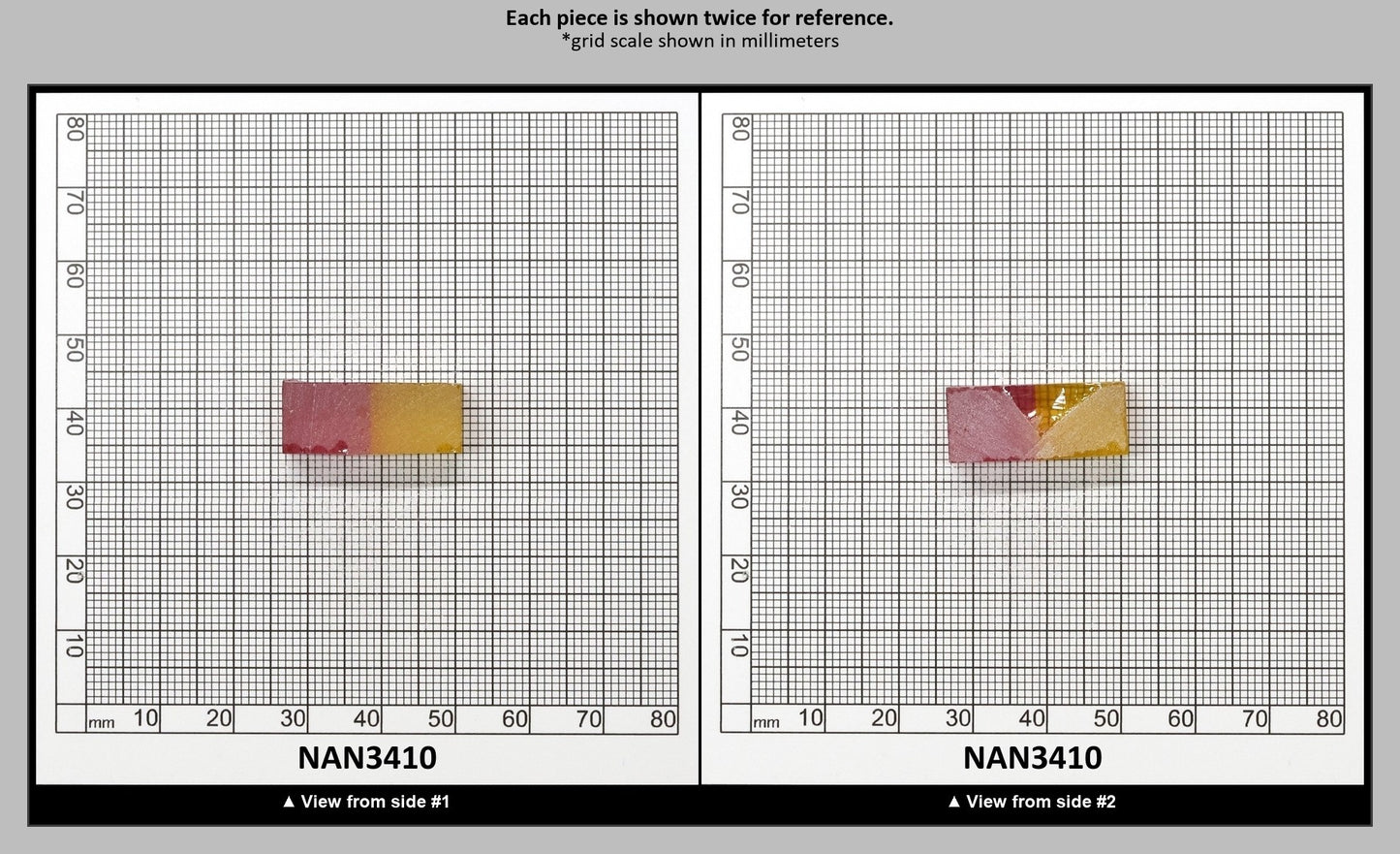 Nanosital Simulated Bi-Color Lab Created Faceting Rough for Gem Cutting - Kunzite-Intense Yellow - Various Sizes : NAN3410