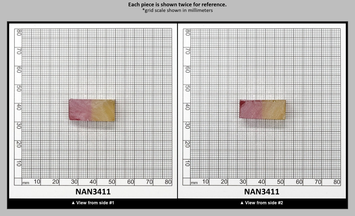 Nanosital Simulated Bi-Color Lab Created Faceting Rough for Gem Cutting - Kunzite-Intense Yellow - Various Sizes : NAN3411