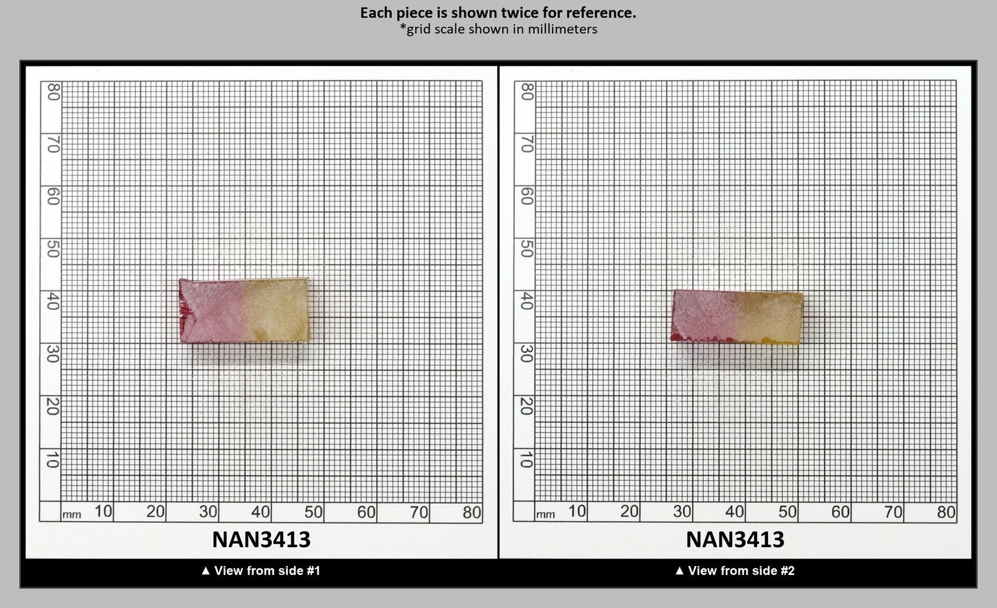 Nanosital Simulated Bi-Color Lab Created Faceting Rough for Gem Cutting - Kunzite-Intense Yellow - Various Sizes : NAN3413