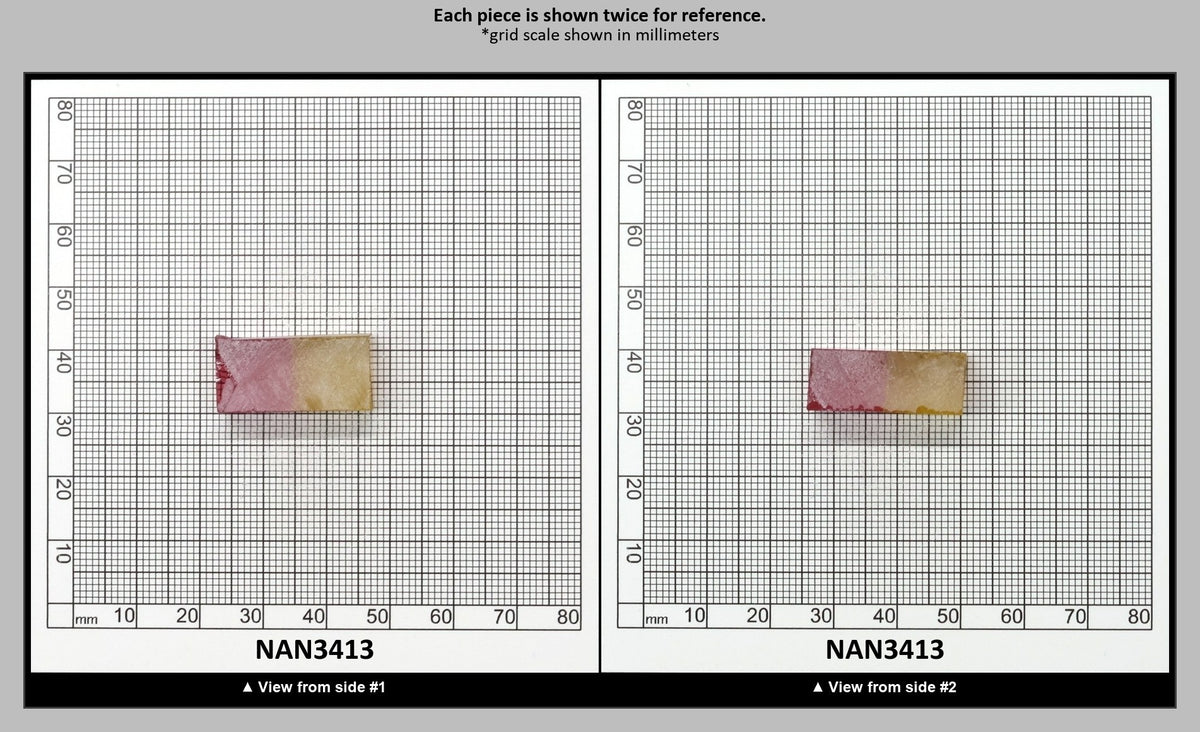 Nanosital Simulated Bi-Color Lab Created Faceting Rough for Gem Cutting - Kunzite-Intense Yellow - Various Sizes : NAN3413