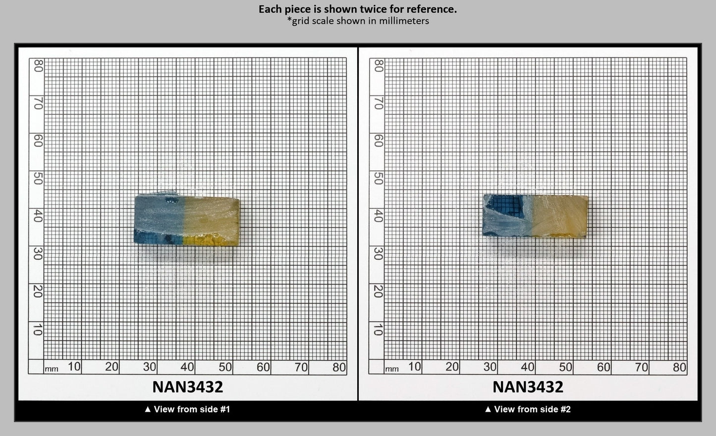 Nanosital Simulated Bi-Color Lab Created Faceting Rough for Gem Cutting - Yellow-Blue - Various Sizes : NAN3432