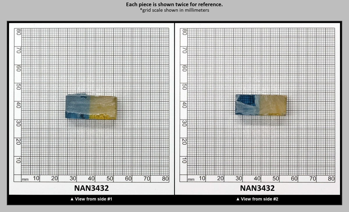 Nanosital Simulated Bi-Color Lab Created Faceting Rough for Gem Cutting - Yellow-Blue - Various Sizes : NAN3432