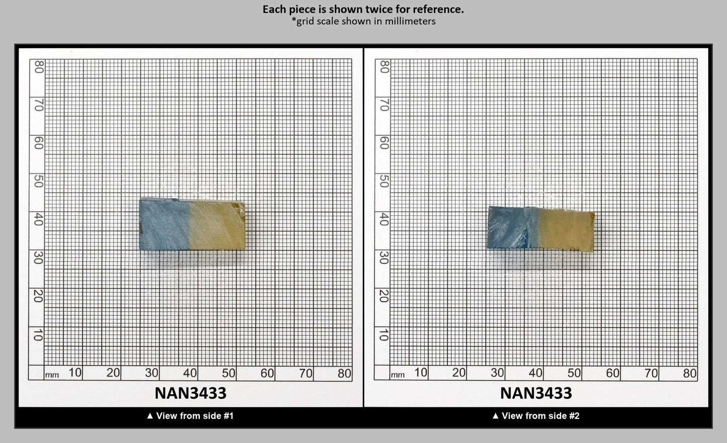 Nanosital Simulated Bi-Color Lab Created Faceting Rough for Gem Cutting - Yellow-Blue - Various Sizes : NAN3433
