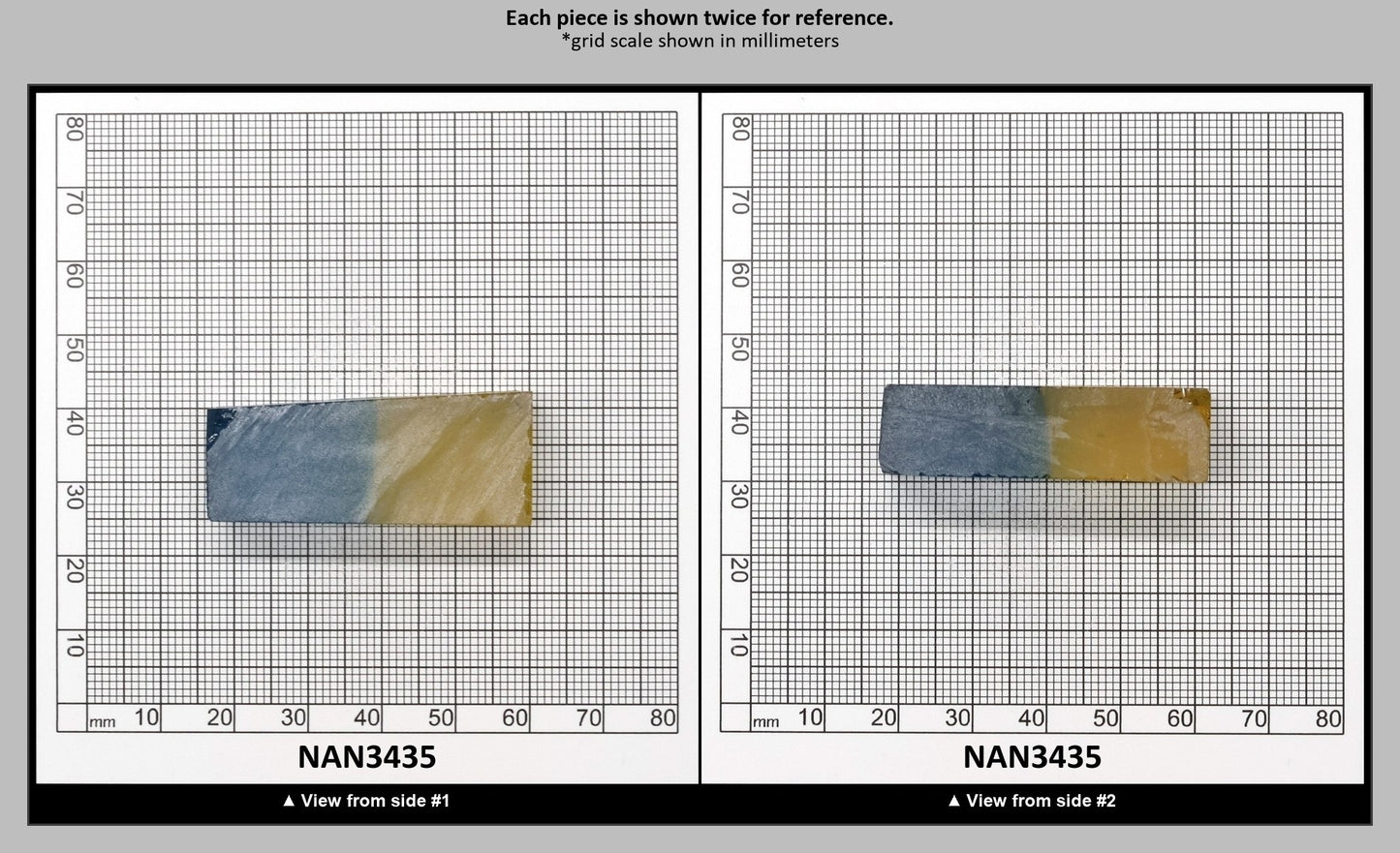 Nanosital Simulated Bi-Color Lab Created Faceting Rough for Gem Cutting - Yellow-Blue - Various Sizes : NAN3435
