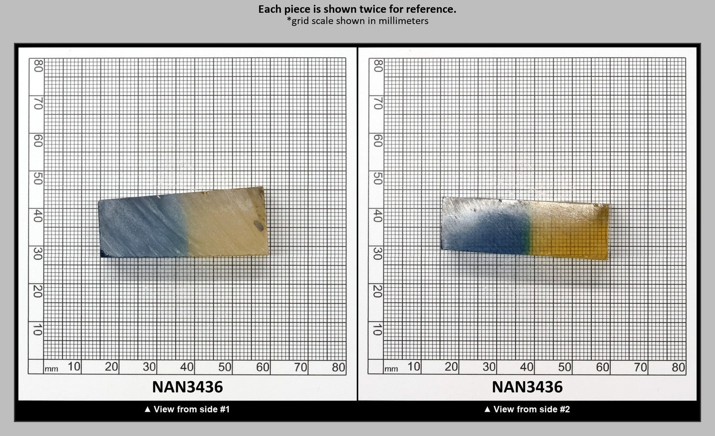 Nanosital Simulated Bi-Color Lab Created Faceting Rough for Gem Cutting - Yellow-Blue - Various Sizes : NAN3436