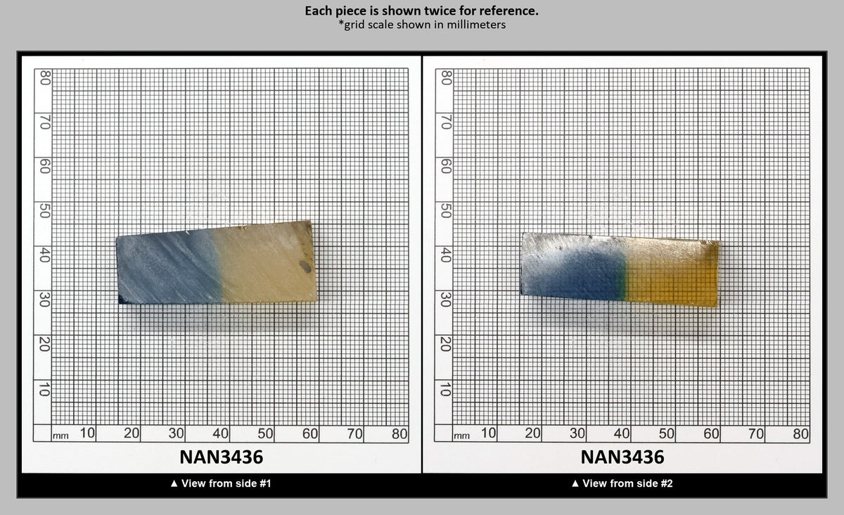 Nanosital Simulated Bi-Color Lab Created Faceting Rough for Gem Cutting - Yellow-Blue - Various Sizes : NAN3436