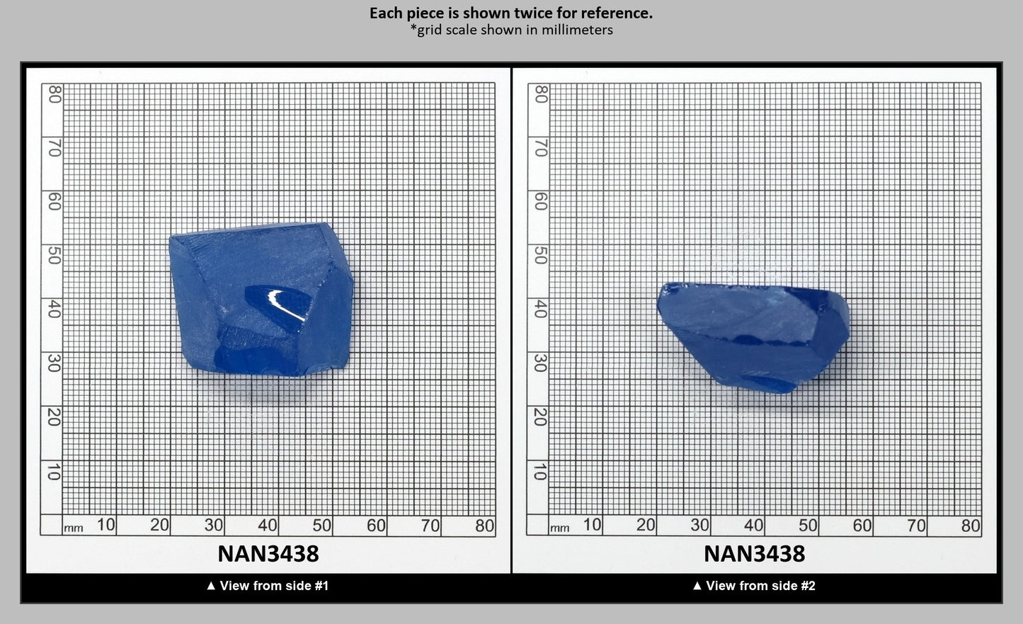 Nanosital Simulated Ultramarine Lab Created Faceting Rough for Gem Cutting - #A-7408 - Various Sizes : NAN3438
