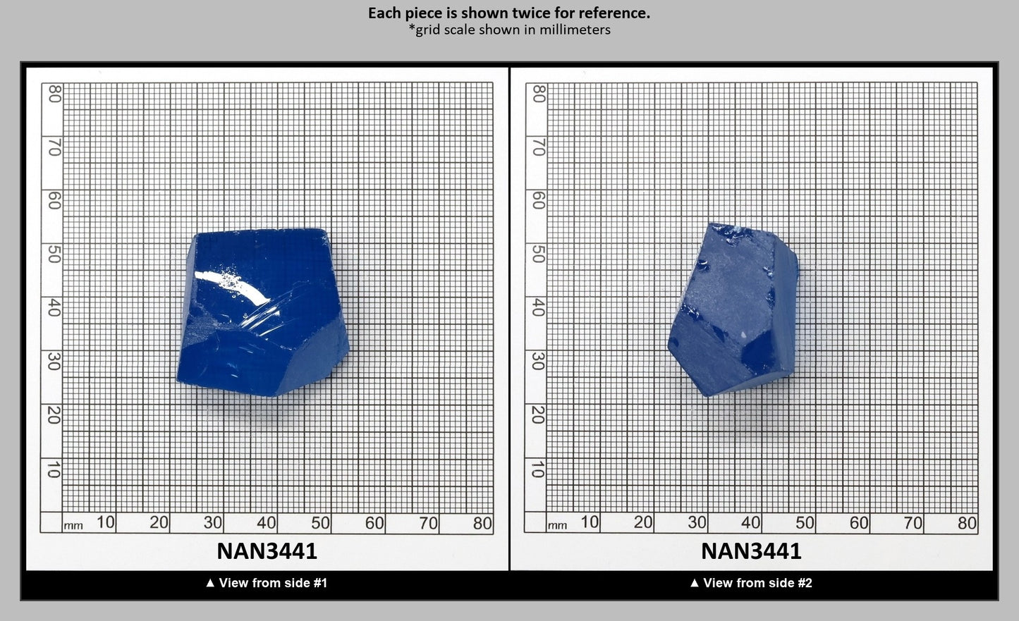 Nanosital Simulated Ultramarine Lab Created Faceting Rough for Gem Cutting - #A-7408 - Various Sizes : NAN3441