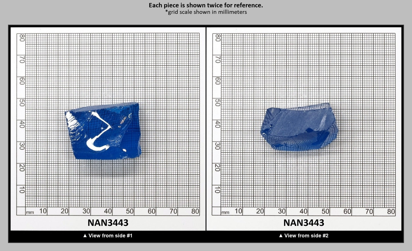 Nanosital Simulated Ultramarine Lab Created Faceting Rough for Gem Cutting - #A-7408 - Various Sizes : NAN3443