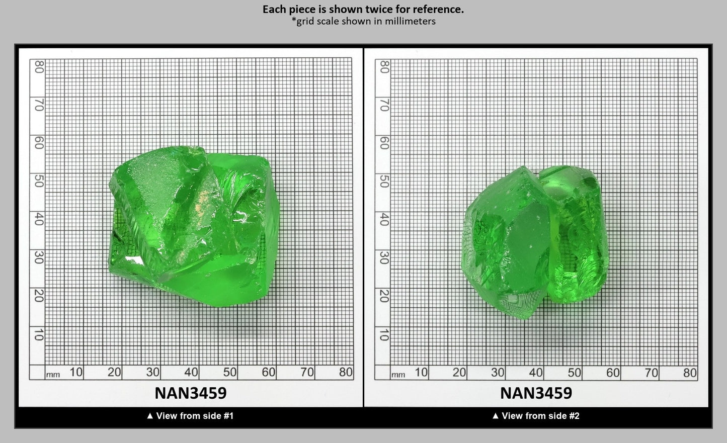 Nanosital Simulated Medium Kryptonite Lab Created Faceting Rough for Gem Cutting - #B-1320 - Various Sizes : NAN3459