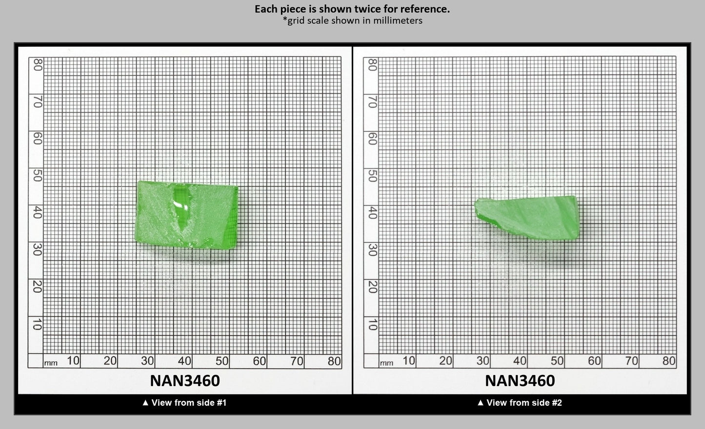 Nanosital Simulated Medium Kryptonite Lab Created Faceting Rough for Gem Cutting - #B-1320 - Various Sizes : NAN3460