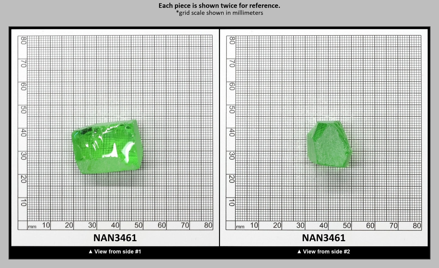 Nanosital Simulated Medium Kryptonite Lab Created Faceting Rough for Gem Cutting - #B-1320 - Various Sizes : NAN3461