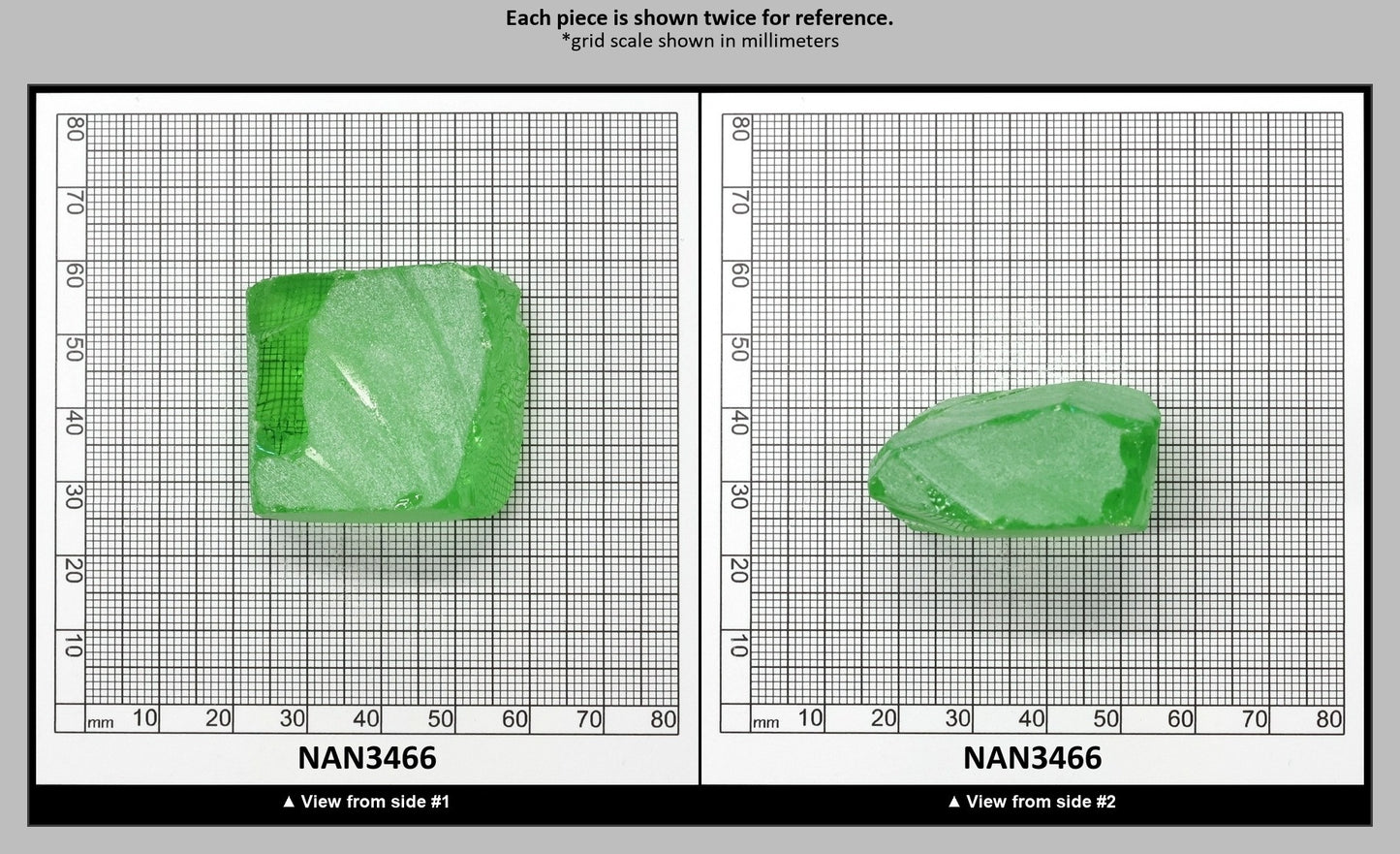 Nanosital Simulated Medium Kryptonite Lab Created Faceting Rough for Gem Cutting - #B-1320 - Various Sizes : NAN3466