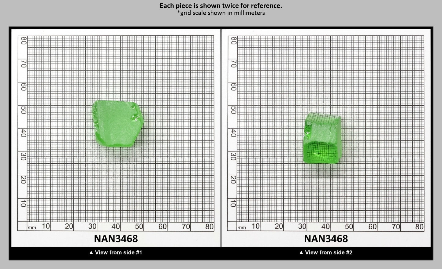Nanosital Simulated Medium Kryptonite Lab Created Faceting Rough for Gem Cutting - #B-1320 - Various Sizes : NAN3468