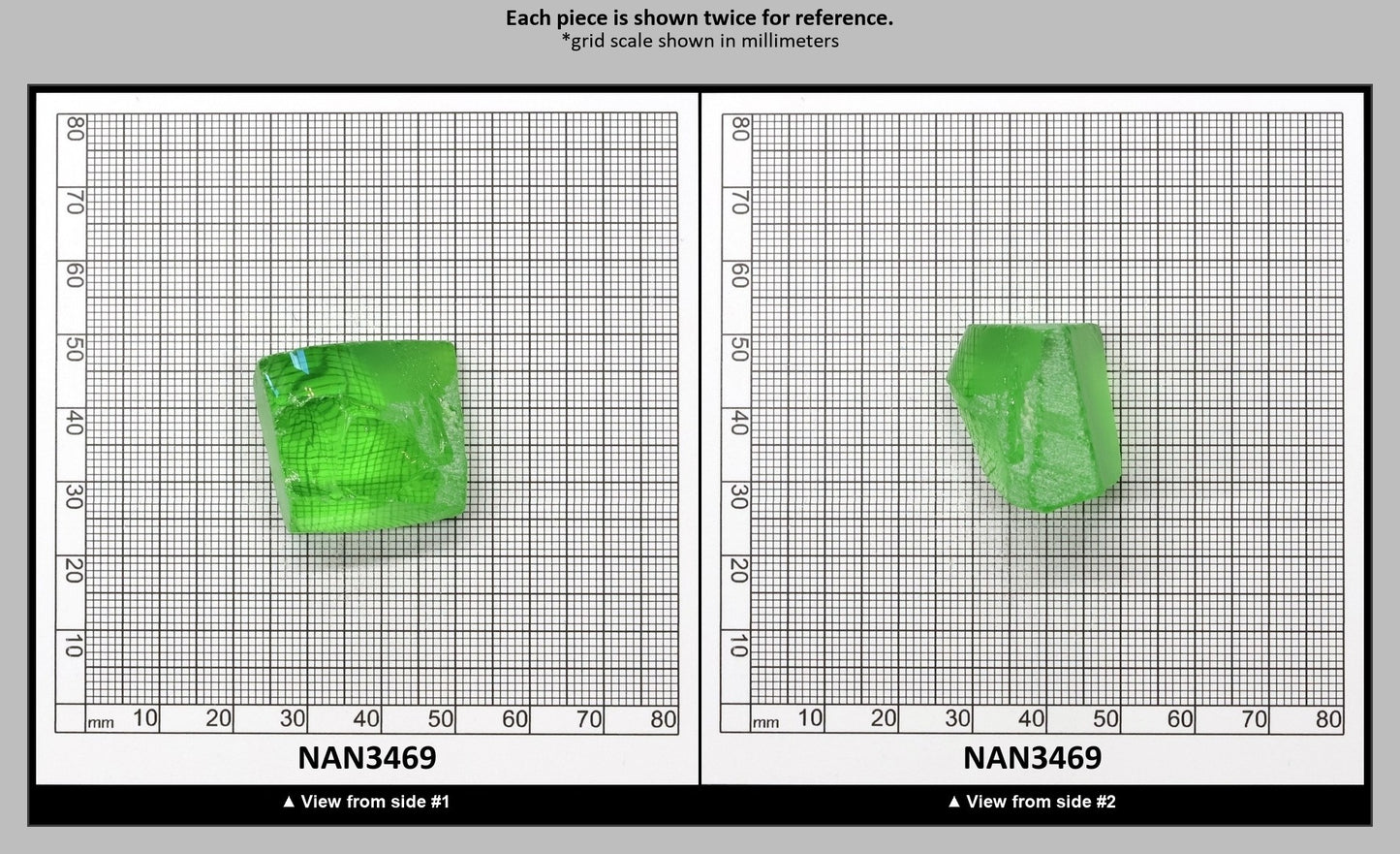 Nanosital Simulated Medium Kryptonite Lab Created Faceting Rough for Gem Cutting - #B-1320 - Various Sizes : NAN3469