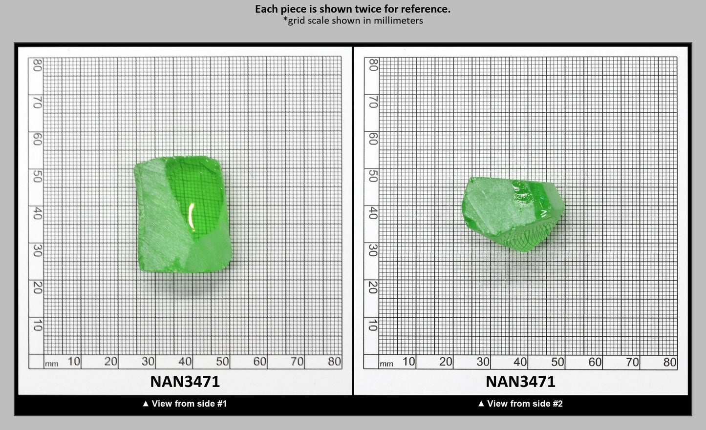 Nanosital Simulated Medium Kryptonite Lab Created Faceting Rough for Gem Cutting - #B-1320 - Various Sizes : NAN3471
