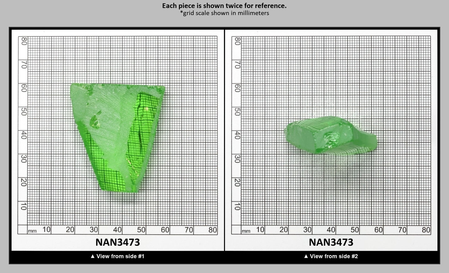 Nanosital Simulated Medium Kryptonite Lab Created Faceting Rough for Gem Cutting - #B-1320 - Various Sizes : NAN3473