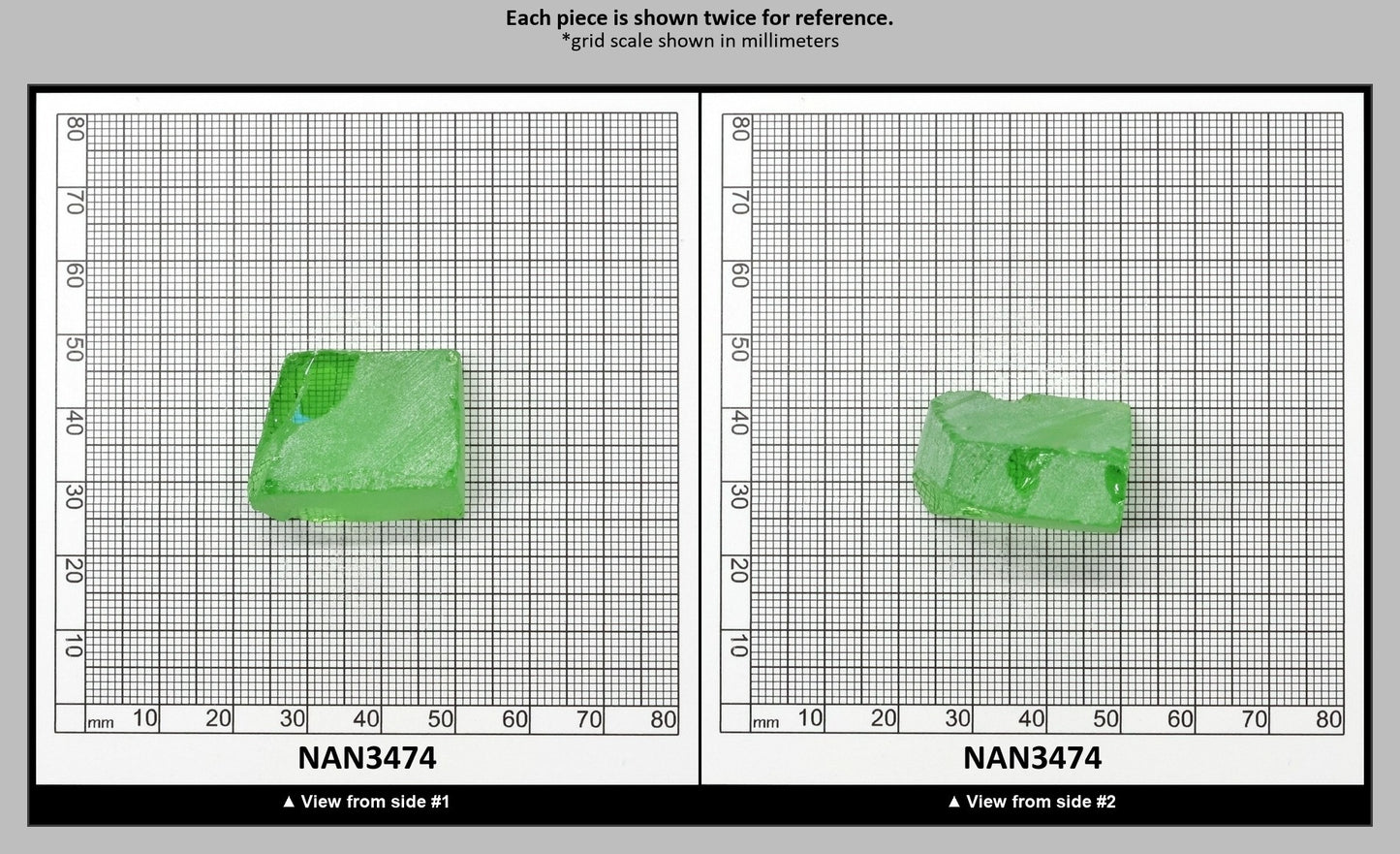 Nanosital Simulated Medium Kryptonite Lab Created Faceting Rough for Gem Cutting - #B-1320 - Various Sizes : NAN3474