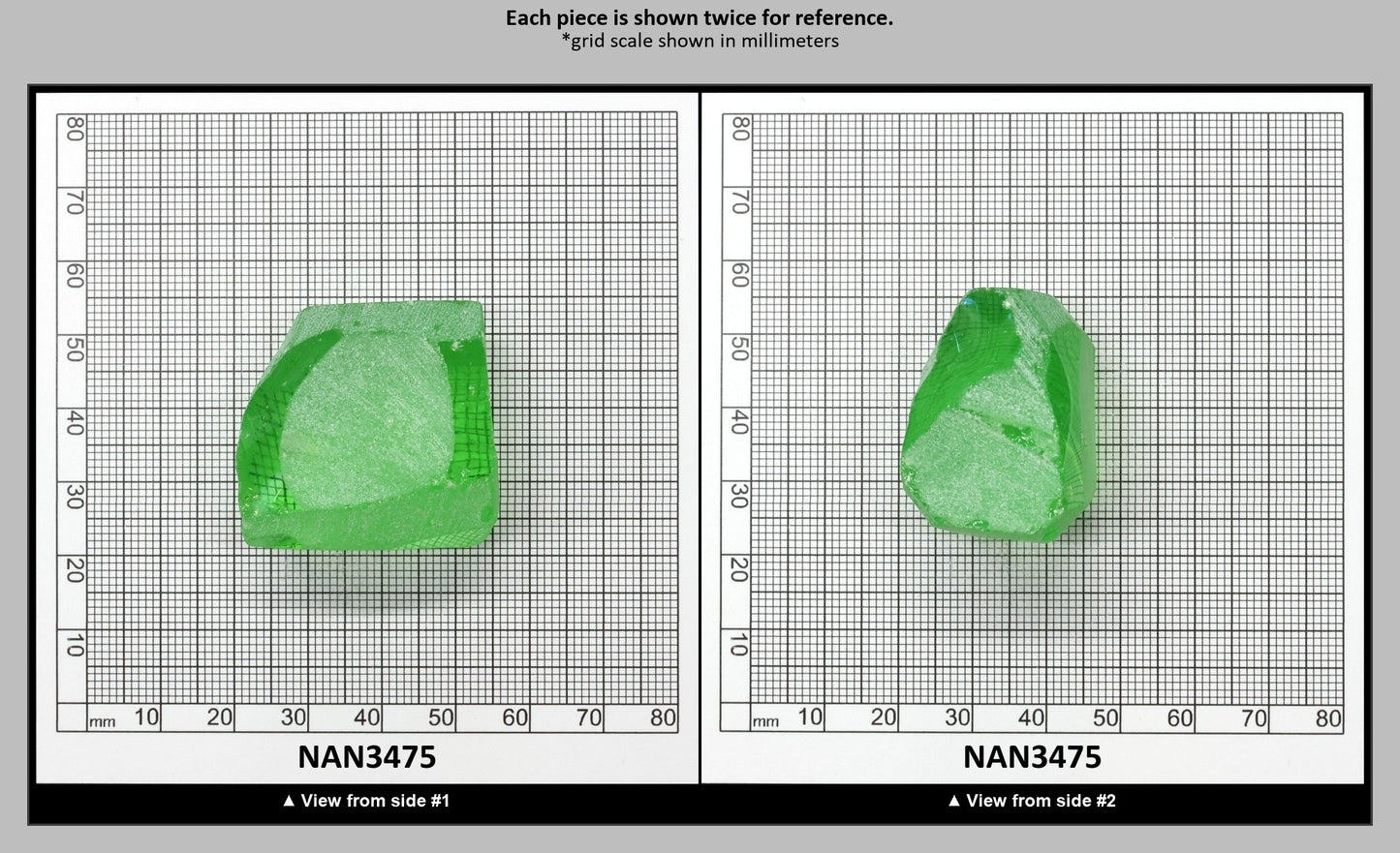 Nanosital Simulated Medium Kryptonite Lab Created Faceting Rough for Gem Cutting - #B-1320 - Various Sizes : NAN3475