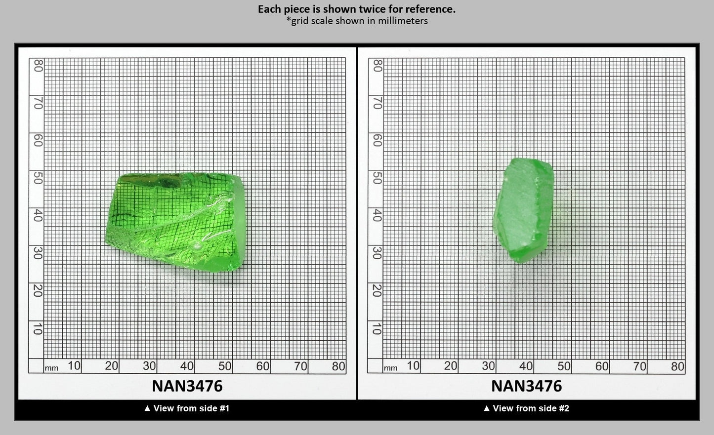 Nanosital Simulated Medium Kryptonite Lab Created Faceting Rough for Gem Cutting - #B-1320 - Various Sizes : NAN3476