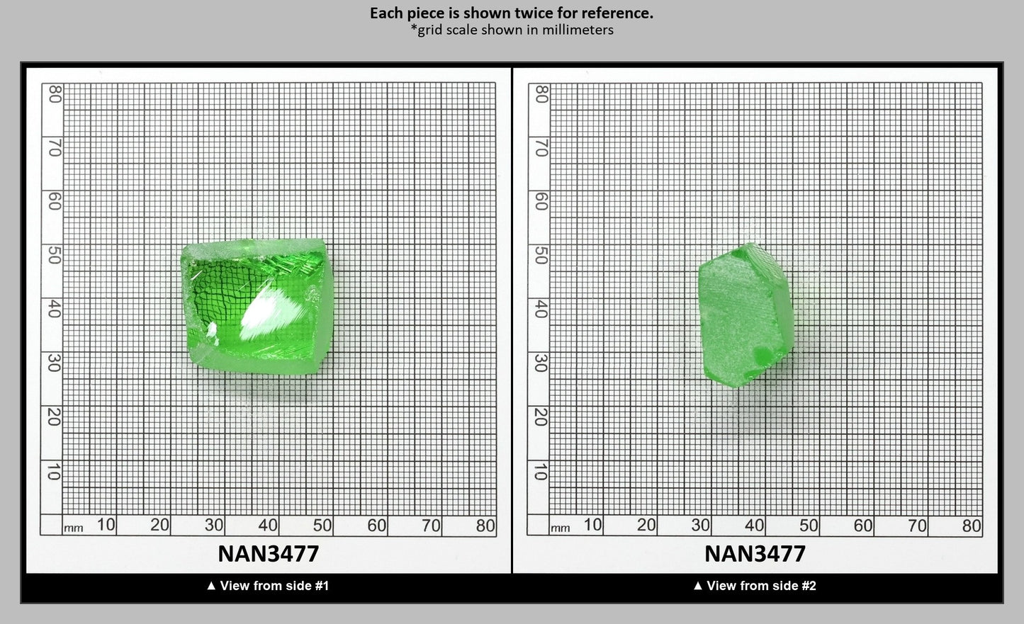 Nanosital Simulated Medium Kryptonite Lab Created Faceting Rough for Gem Cutting - #B-1320 - Various Sizes : NAN3477