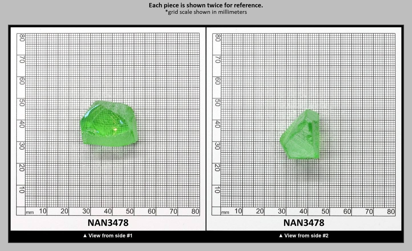Nanosital Simulated Medium Kryptonite Lab Created Faceting Rough for Gem Cutting - #B-1320 - Various Sizes : NAN3478