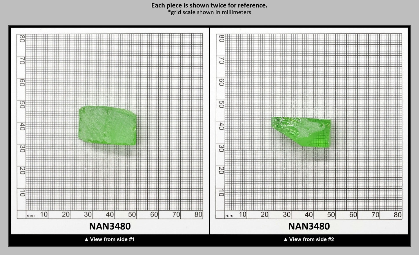 Nanosital Simulated Medium Kryptonite Lab Created Faceting Rough for Gem Cutting - #B-1320 - Various Sizes : NAN3480